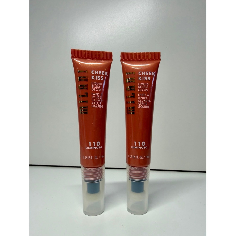 2 Milani‎ Cheek Kiss Liquid Blush Glow 110 LUMINOSO Peach Full Size - 0.33 Oz Ea